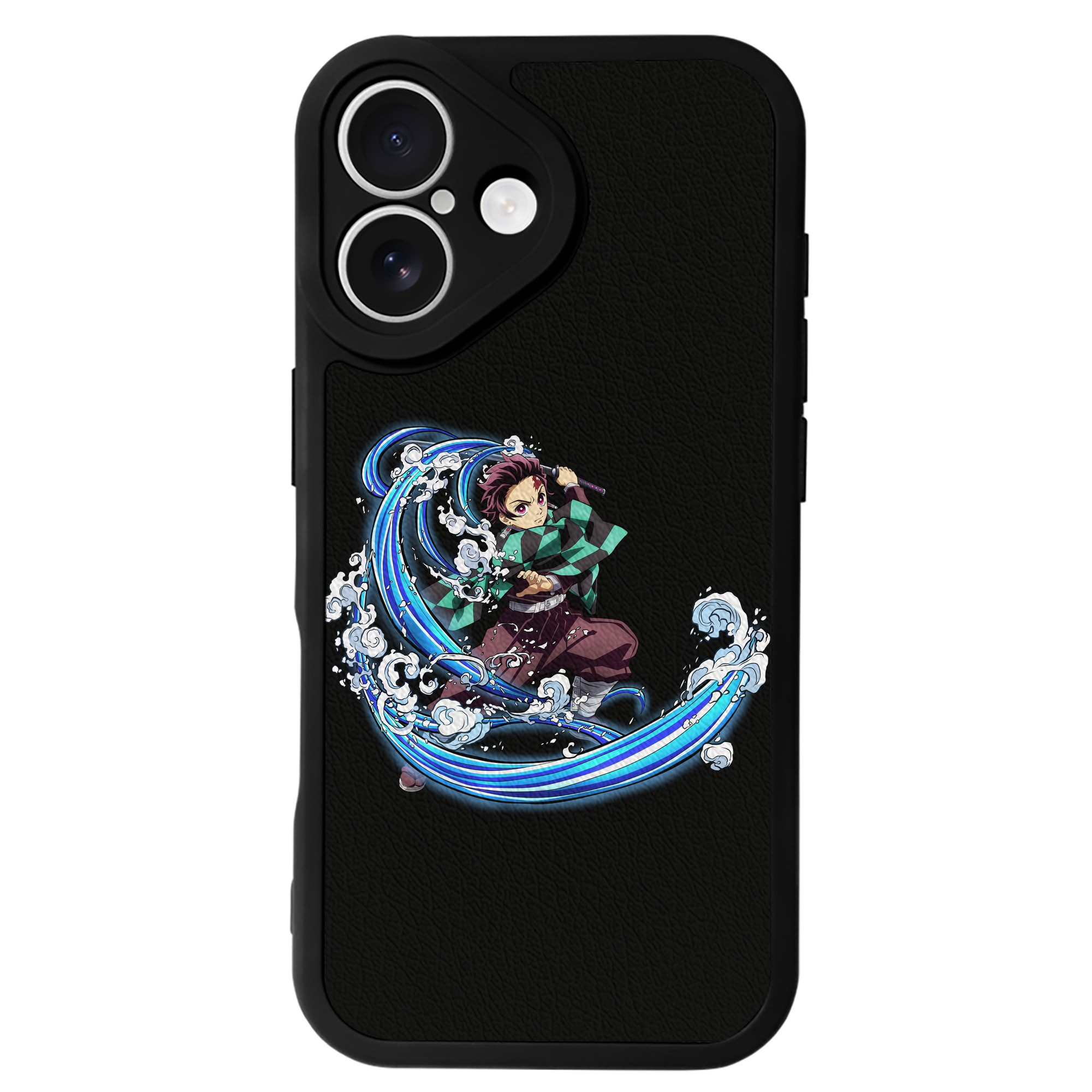 （画像用） 鬼滅の刃 竈門 炭治郎／かまど たんじろう Kamado Tanjirou 【iPhone 16シリーズ対応】シリコンスマホケース（レザー調） 材質：シリコン